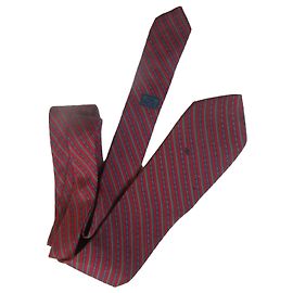Céline Celine Red and Green Silk Chain Pattern Tie Red Green