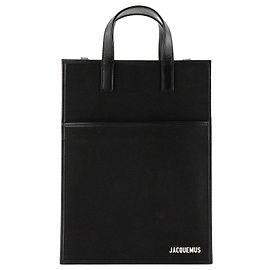 JACQUEMUS - Borsa a tracolla Le Cabas Jacquemus in tela e pelle nera Nero