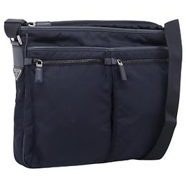 PRADA Bolso de Hombro Nylon Navy Silver Otro