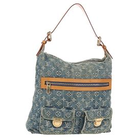 LOUIS VUITTON Monogram Denim Buggy GM Shoulder Bag Blue M95048 LV Autre