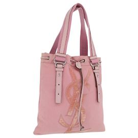 Autre Marque Saint Laurent Kahala Tote Bag Canvas Pink Silver Altro