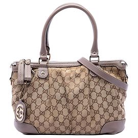 Bolso Gucci Beige GG Canvas Sukey Satchel Beige
