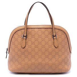 Bolsa Satchel Dome Guccissima Medium Castanha Gucci Marrom Caramelo