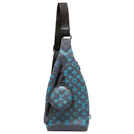 Louis Vuitton Blue Monogram Shadow Duo Sling Blu Blu navy