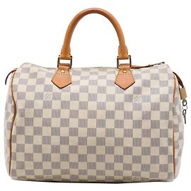 Louis Vuitton White Damier Azur Speedy 30 Blanc