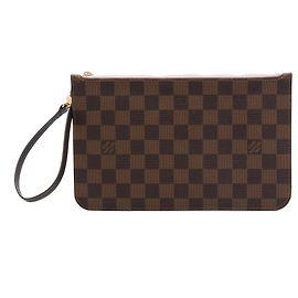 Pochette Louis Vuitton Brown Damier Ebene Neverfull MM Marron