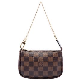 Louis Vuitton Brown Damier Ebene Mini Pochette Accessoires Braun
