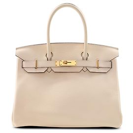 Hermès Beige Clemence Birkin Retourne 30 Bege
