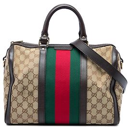 Sac Boston Gucci Beige Medium GG Canvas Web Joy Beige