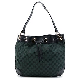 Borsa a secchiello Gucci in canvas GG verde Verde