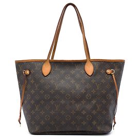 Louis Vuitton Brown Monogram Neverfull MM Castaño
