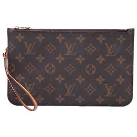Louis Vuitton Brown Monogram Neverfull Pouch MM Braun