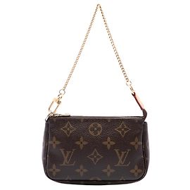 Louis Vuitton Brown Monogram Mini Pochette Accessoires Marrone