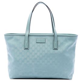 Sac Tote Gucci Blue Medium GG Imprimé Bleu Bleu clair