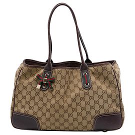 mala Gucci Princy em lona GG bege Bege