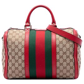Bolsa Boston Gucci Beige Medium GG Canvas Web Joy Outro