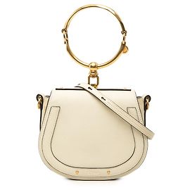 Sac Nile Bracelet Chloé en cuir blanc, petit modèle Blanc Écru