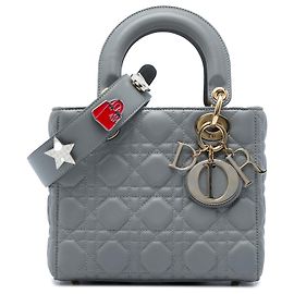 Dior Gray Small Lambskin Cannage MyABCDior Lady Dior Marron