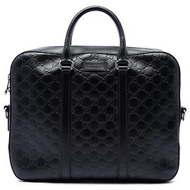 Mala de Negócios Gucci Black Guccissima Preto