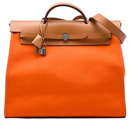 Hermès Orange Toile Herbag Zip 39 Naranja