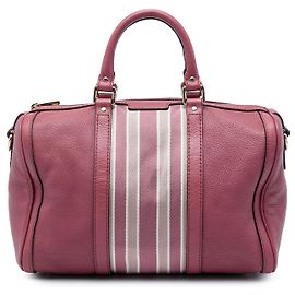 Bolsa Boston Gucci Joy Média em pele de vitelo rosa com Web Rosa