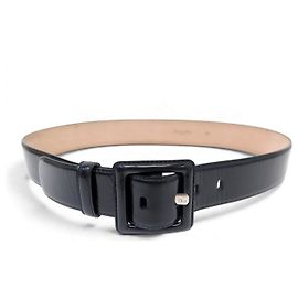 NEW CHRISTIAN DIOR T85 BLACK PATENT LEATHER BELT Black