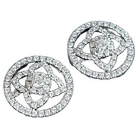 Brincos De Beers Lotus em platina e diamantes Prata