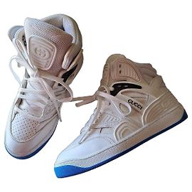 Gucci Basket High-top Sneakers White Blue