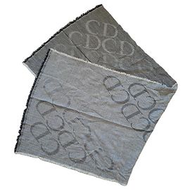 Chal Dior de lana logo CD - Gris y Negro Negro Gris