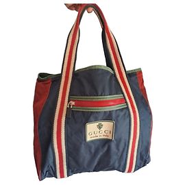 Saco cabas Gucci em nylon e lona Branco Vermelho Azul
