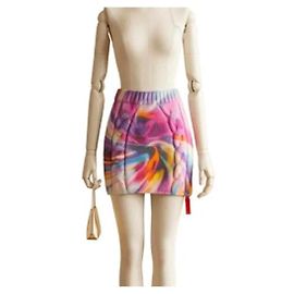 Dolce & Gabbana Multicolor Cable Knit Wool Mini Skirt