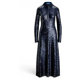 Polo Ralph Lauren Sequin Polo Midi Dress Navy blue