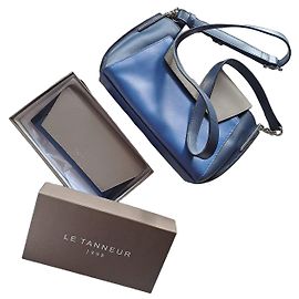 Bolsa Le Tanneur em couro bicolor azul e cinza Azul Cinza