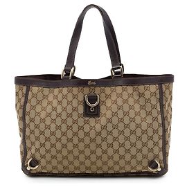 Borsa Tote Gucci GG Canvas Abbey D Ring Beige Beige