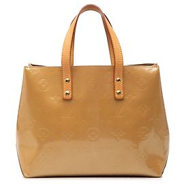 Bolsa Louis Vuitton Monogram Vernis Reade PM Bege Bege
