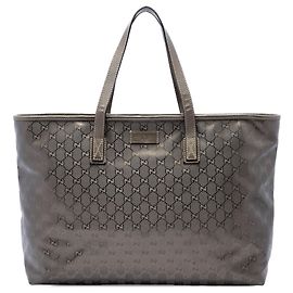 Borsa Tote Gucci Large GG Stampata Marrone Marrone
