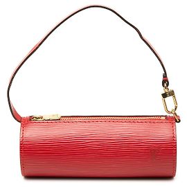 Red Louis Vuitton Epi Pochette Papillon Handbag Red