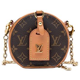 Louis Vuitton Monogram Mini Boite Chapeau Halsketten-Tasche braun Braun