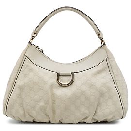 Gucci Guccissima Abbey D Ring Schultertasche Weiß Weiß