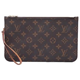 Louis Vuitton Monogram Neverfull Pouch MM Braun Braun