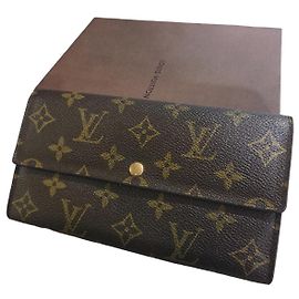 Louis Vuitton Portafoglio Monogram Marrone D'oro