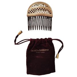 Dolce & Gabbana Pente para Cabelo em Metal Dourado Dourado