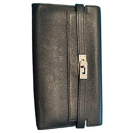 Hermès Kelly Long Wallet Black Leather Black