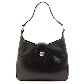 Céline Celine Sac à épaule en cuir noir Noir