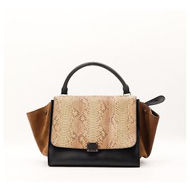 Céline Celine Handtasche aus Python und Wildleder - Schwarz/Braun Braun Schwarz
