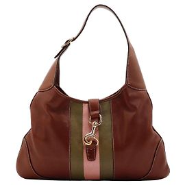 Sac Hobo Gucci en cuir marron à rayures Marron