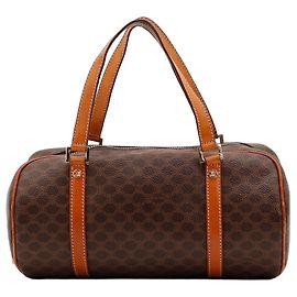Céline Boston Bag Monogramm Canvas Leder Braun Braun