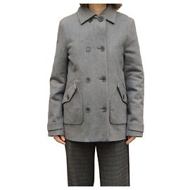 Lacoste Casaco Pea Coat de lã cinza Cinza