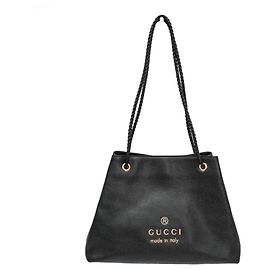 Gucci Leder-Tote-Bag Schwarz