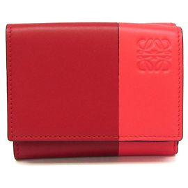 Loewe Anagram Trifold Wallet Pink Red